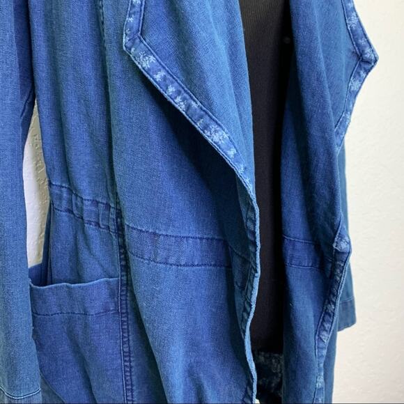 Anthropologie Hei Hei High Plains denim open front drawstring jacket size Small - Picture 5 of 14